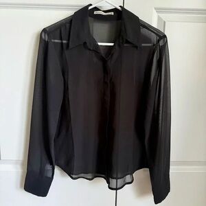 Elegant Black Sheer Blouse